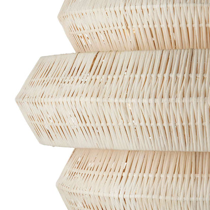 Antibes 9 Light 30" Wide Wrought Iron Abstract Chandelier with Woven Rattan Shade