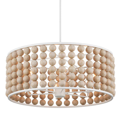 Holcroft 6 Light 32" Wide Beaded Drum Chandelier