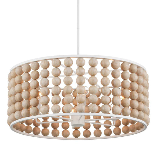 Holcroft 6 Light 32" Wide Beaded Drum Chandelier