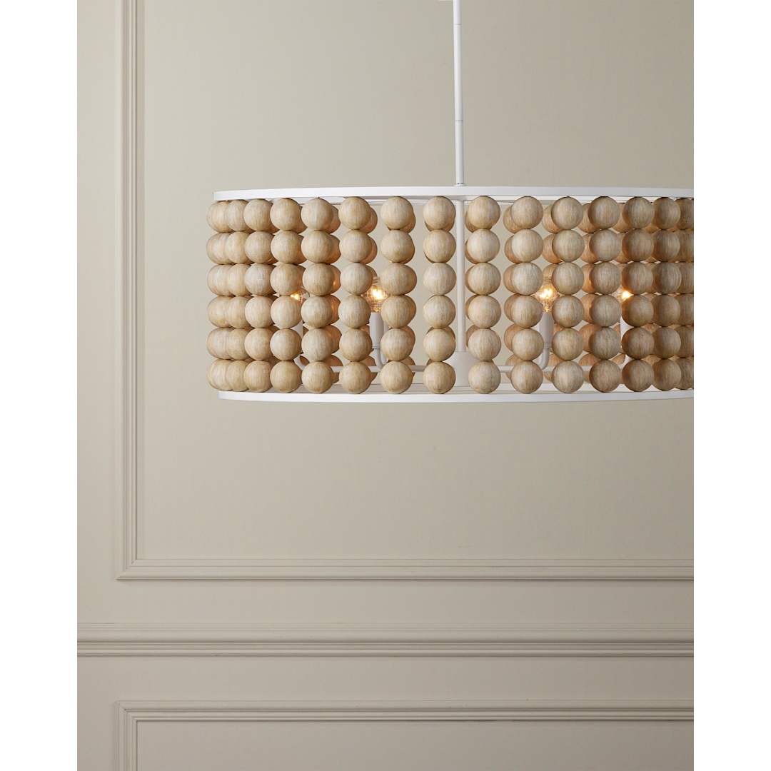 Holcroft 6 Light 32" Wide Beaded Drum Chandelier