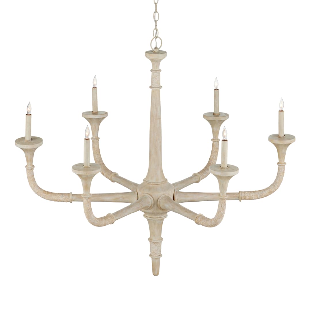 Aleister 6 Light 44" Wide Wrought Iron Candle Style Chandelier