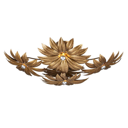 Alithea 5 Light 45" Wide Semi-Flush Ceiling Fixture with Floral Shades