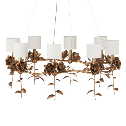 Rosabel 8 Light 35" Wide Ring Chandelier with Fabric Shades