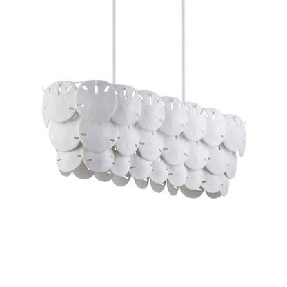 Tulum 5 Light 39" Wide Wrought Iron Linear Chandelier with Bone China Shade