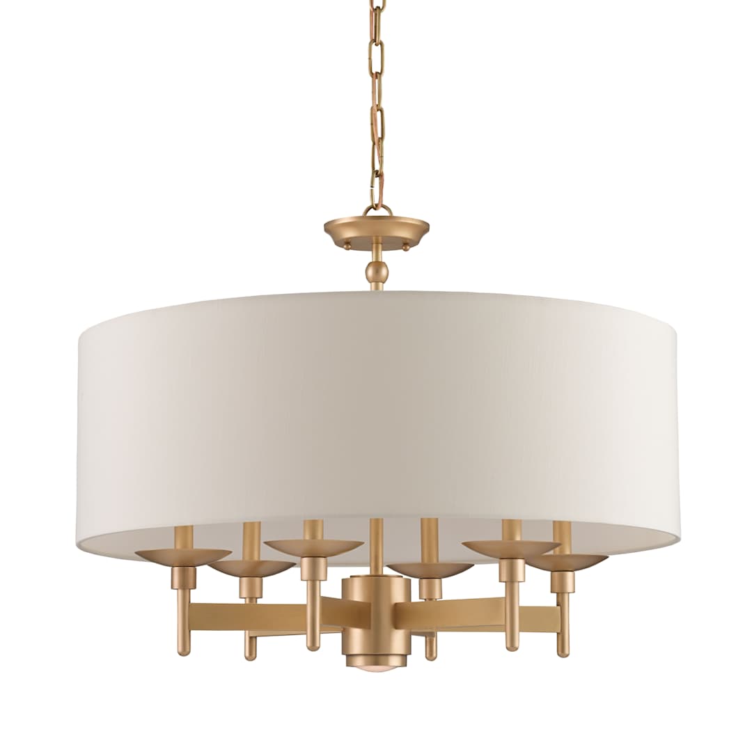 Bering 6 Light 1 Tier Chandelier with Eggshell Shantung Shade