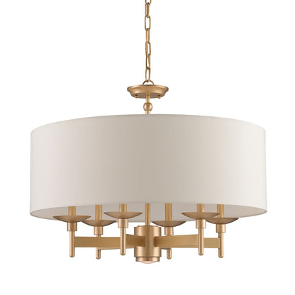 Bering 6 Light 1 Tier Chandelier with Eggshell Shantung Shade