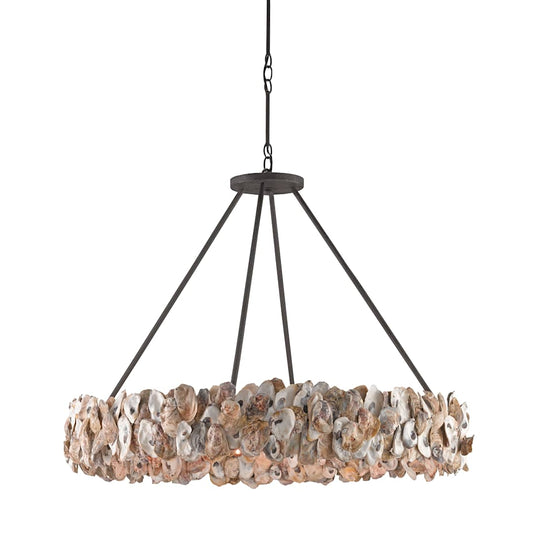 Oyster Circle 8 Light 38" Wide Drum Chandelier