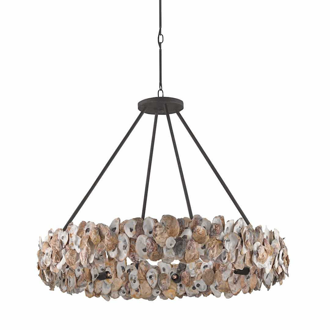 Oyster Circle 8 Light 38" Wide Drum Chandelier