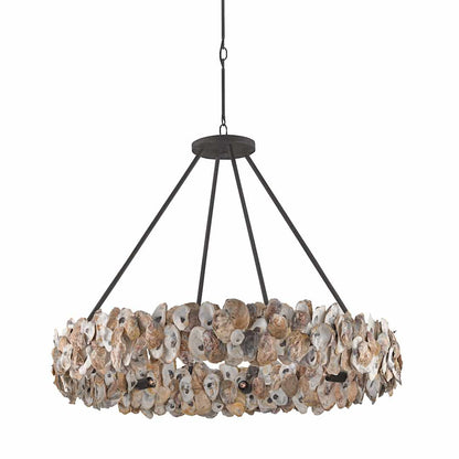 Oyster Circle 8 Light 38" Wide Drum Chandelier