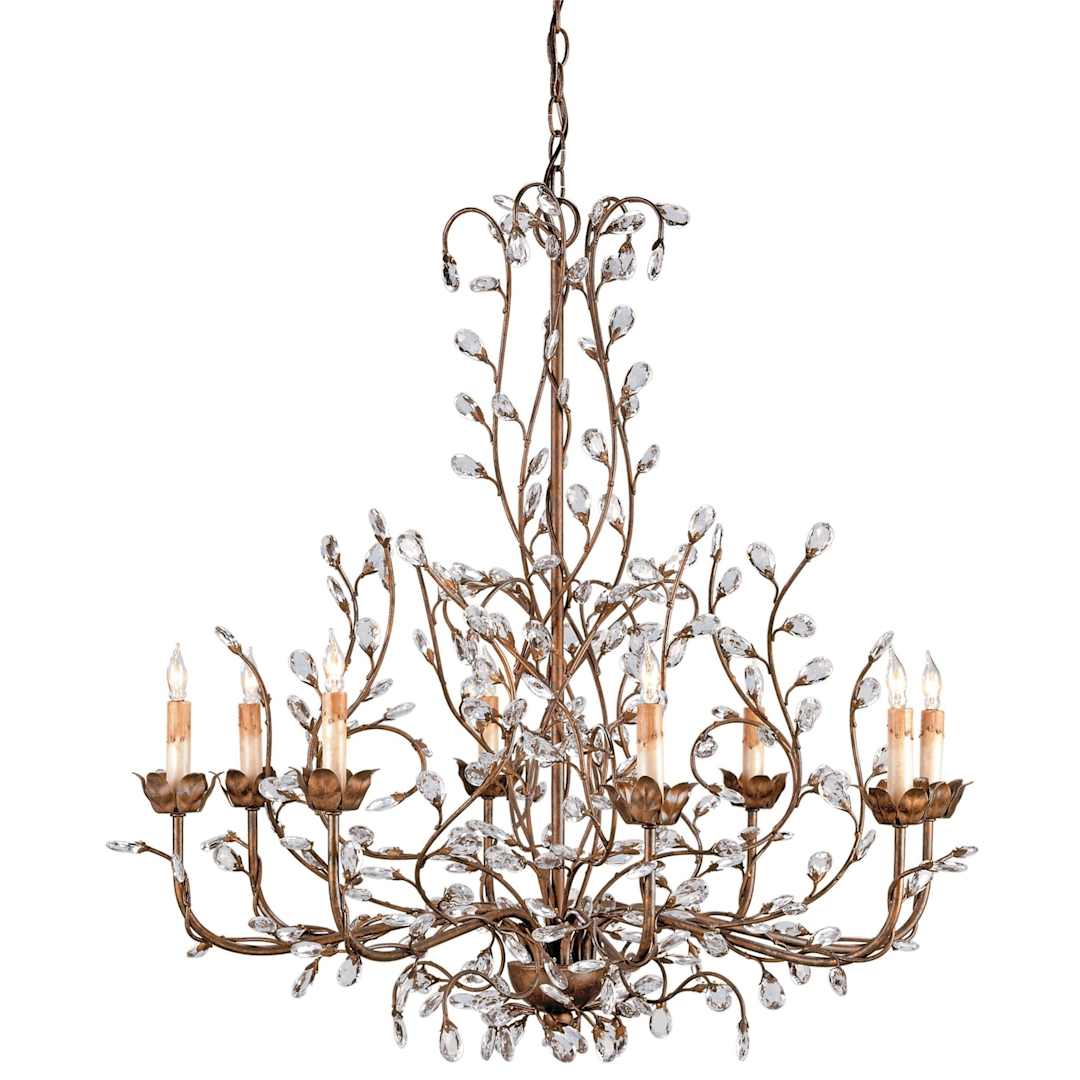 Crystal Bud Chandelier, Large with Customizable Shades
