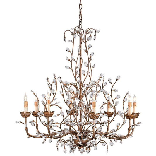 Crystal Bud Chandelier, Large with Customizable Shades