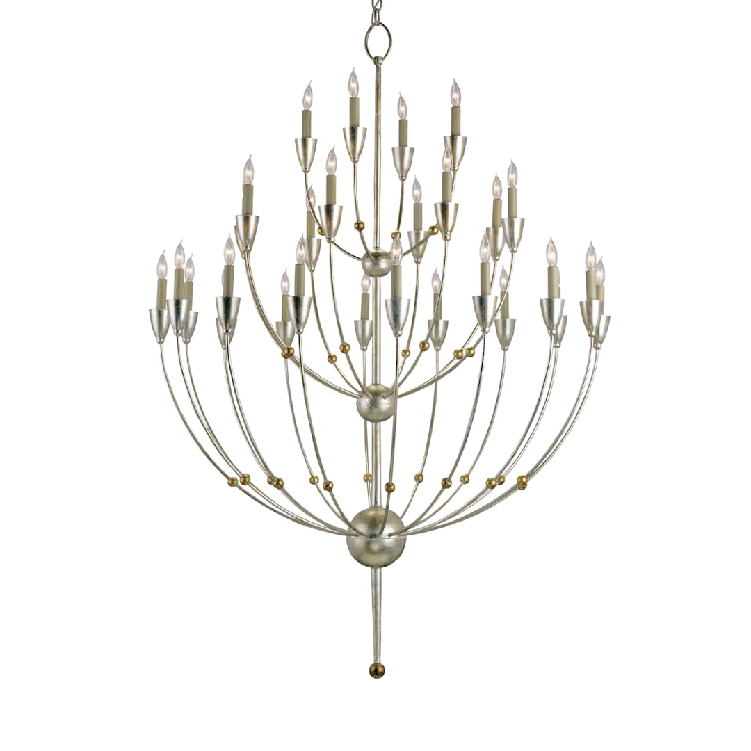 Paradox 61"H 28 Light Large Chandelier with Optional Customizable Shades