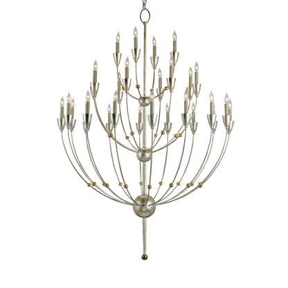 Paradox 61"H 28 Light Large Chandelier with Optional Customizable Shades