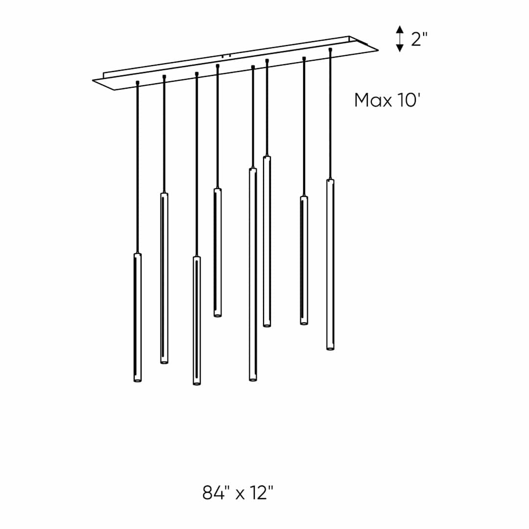 84" Wide 8 Light LED Linear Pendant