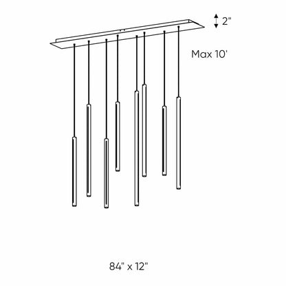 84" Wide 8 Light LED Linear Pendant