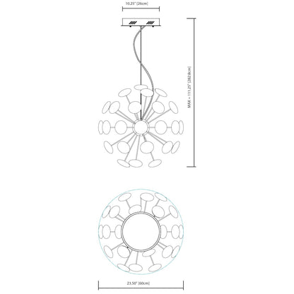 Kotton 49 Light 24" Wide LED Globe Chandelier