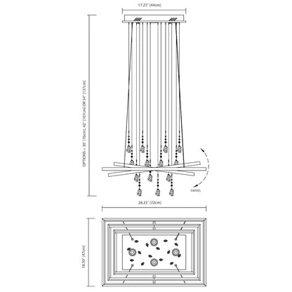 Maze 7 Light 28" Wide LED Crystal Ring Chandelier