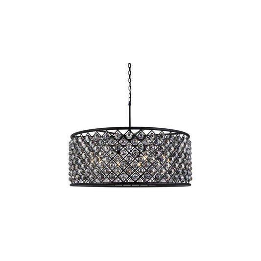 Madison 10 Light 44" Wide Crystal Drum Chandelier with Silver Shade Royal Cut Crystals