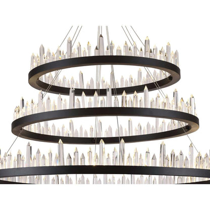 Malta 3 Light 42" Wide LED Crystal Ring Chandelier with Clear Royal Cut Crystals