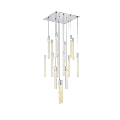 Weston 16 Light 30" Wide LED Crystal Multi Light Pendant with Clear Crystal Accents