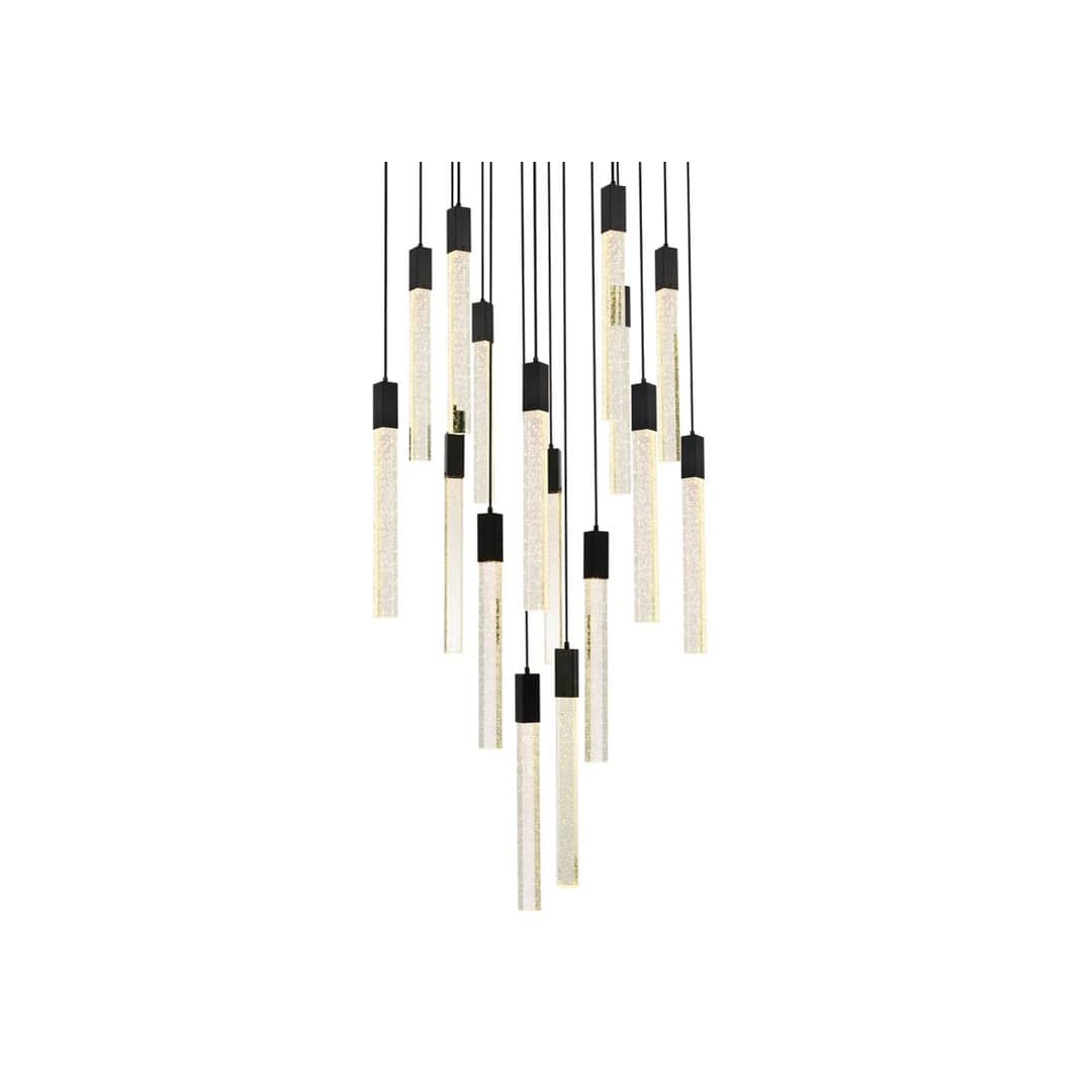 Weston 16 Light 30" Wide LED Crystal Multi Light Pendant with Clear Crystal Accents