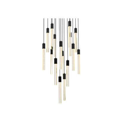 Weston 16 Light 30" Wide LED Crystal Multi Light Pendant with Clear Crystal Accents