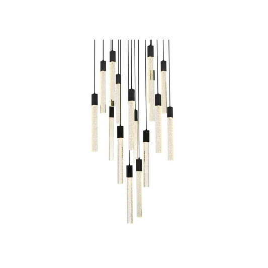 Weston 16 Light 30" Wide LED Crystal Multi Light Pendant with Clear Crystal Accents