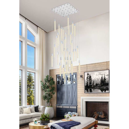 Weston 36 Light 42" Wide LED Crystal Multi Light Pendant with Clear Crystal Accents