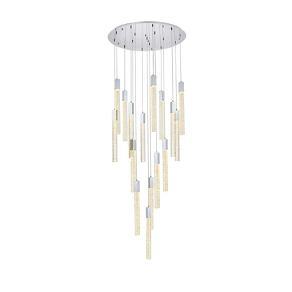 Weston 16 Light 36" Wide LED Crystal Multi Light Pendant with Clear Crystal Accents