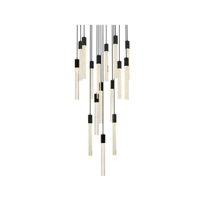 Weston 16 Light 36" Wide LED Crystal Multi Light Pendant with Clear Crystal Accents