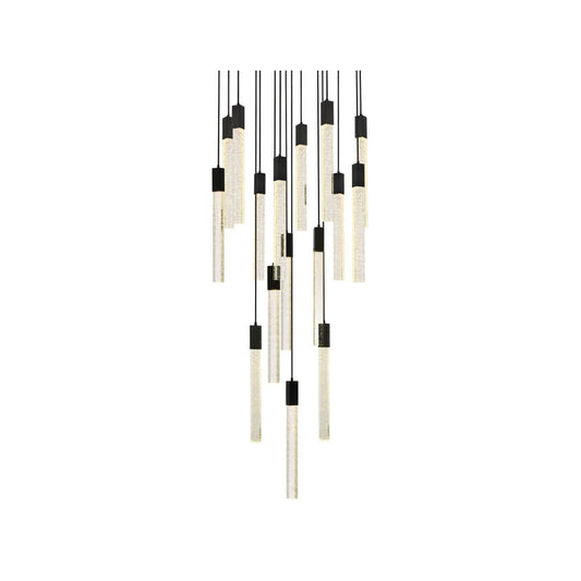 Weston 16 Light 36" Wide LED Crystal Multi Light Pendant with Clear Crystal Accents