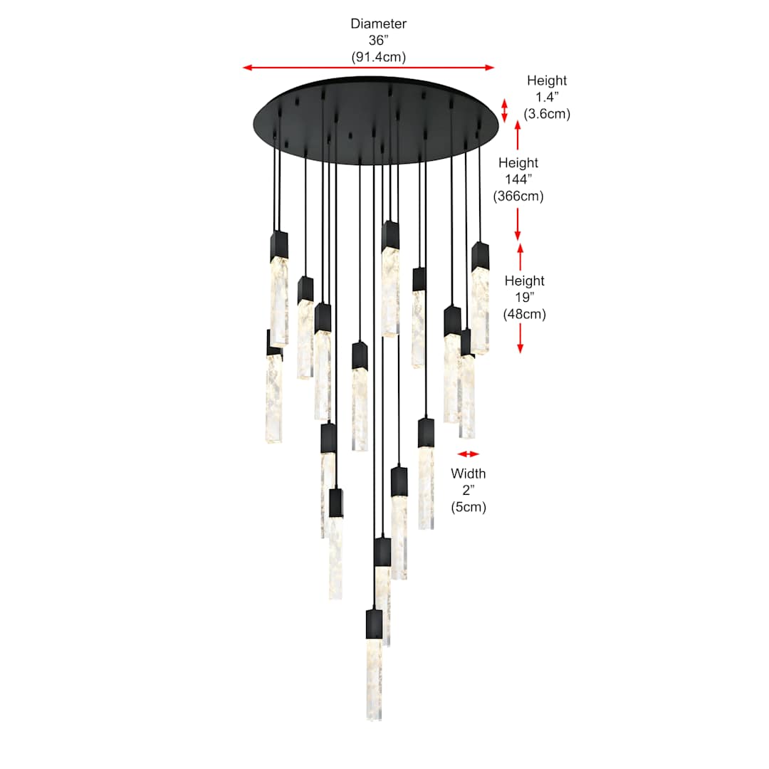 Aurora 36" Wide Crystal Chandelier