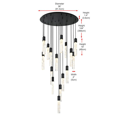 Aurora 36" Wide Crystal Chandelier