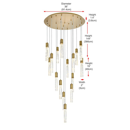 Aurora 36" Wide Crystal Chandelier