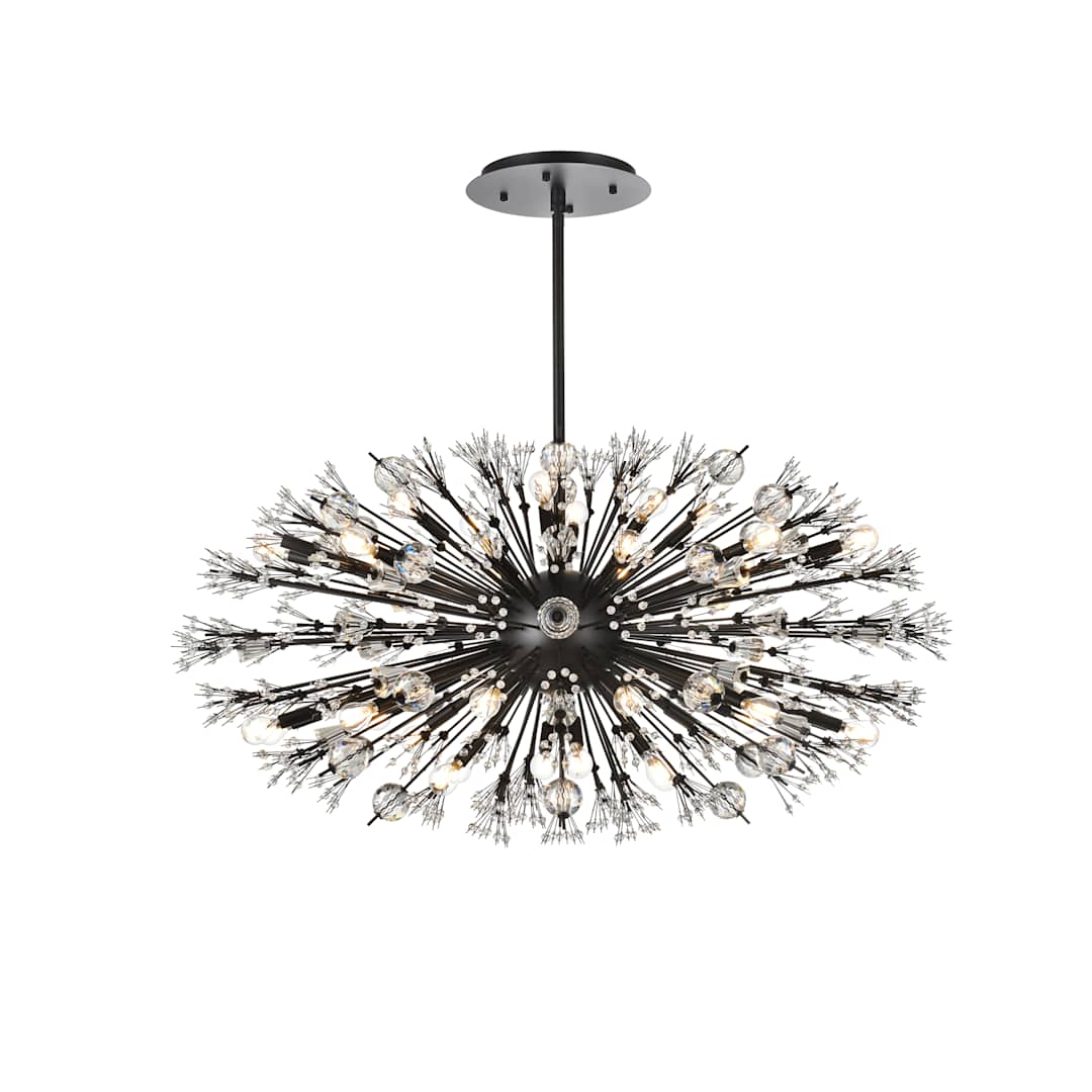 Vera 38 Light 48" Wide Oval Crystal Sputnik Chandelier with Clear Royal Cut Crystals