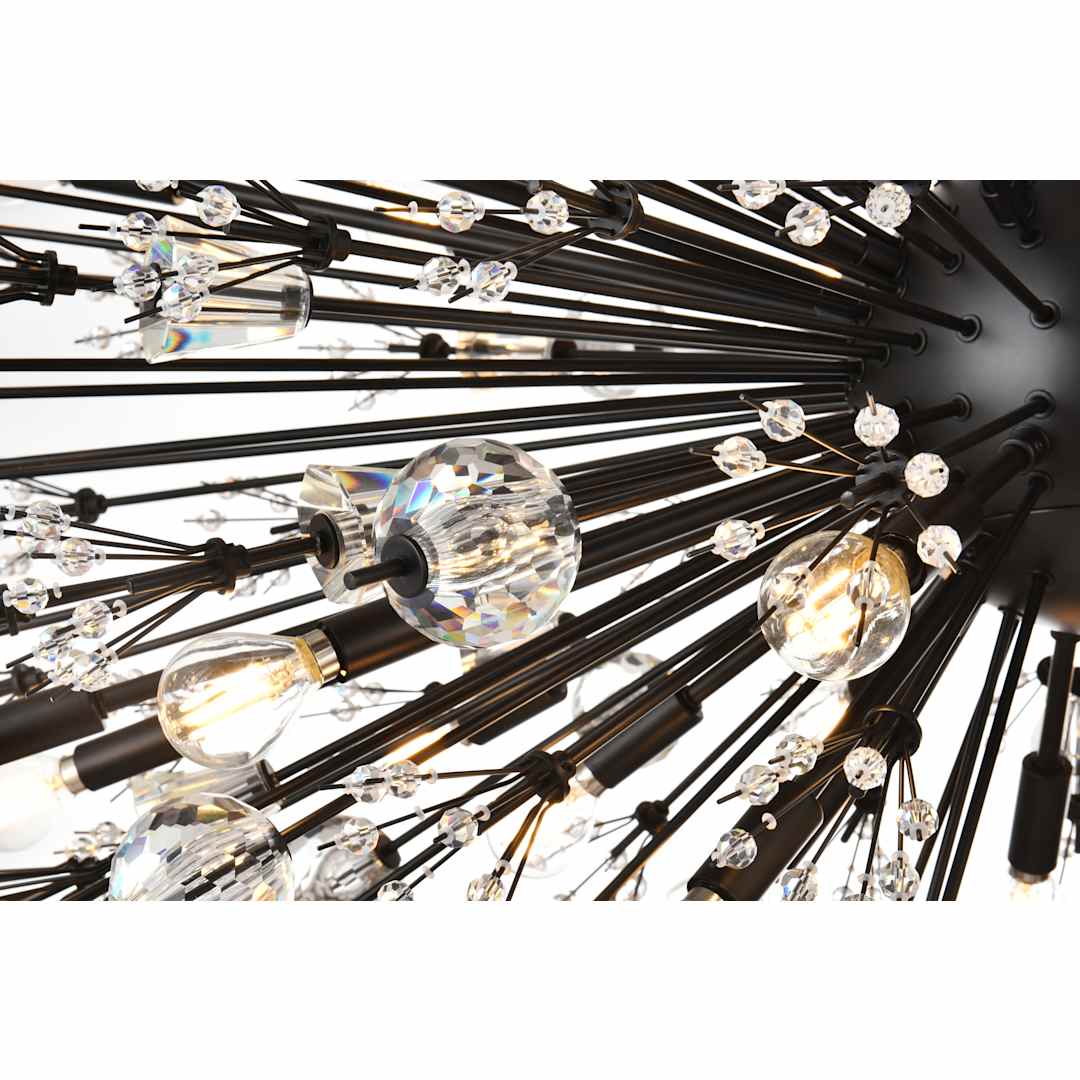 Vera 38 Light 48" Wide Oval Crystal Sputnik Chandelier with Clear Royal Cut Crystals