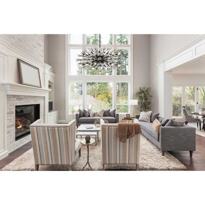 Vera 38 Light 48" Wide Oval Crystal Sputnik Chandelier with Clear Royal Cut Crystals