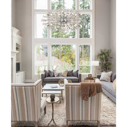 Vera 38 Light 48" Wide Oval Crystal Sputnik Chandelier with Clear Royal Cut Crystals