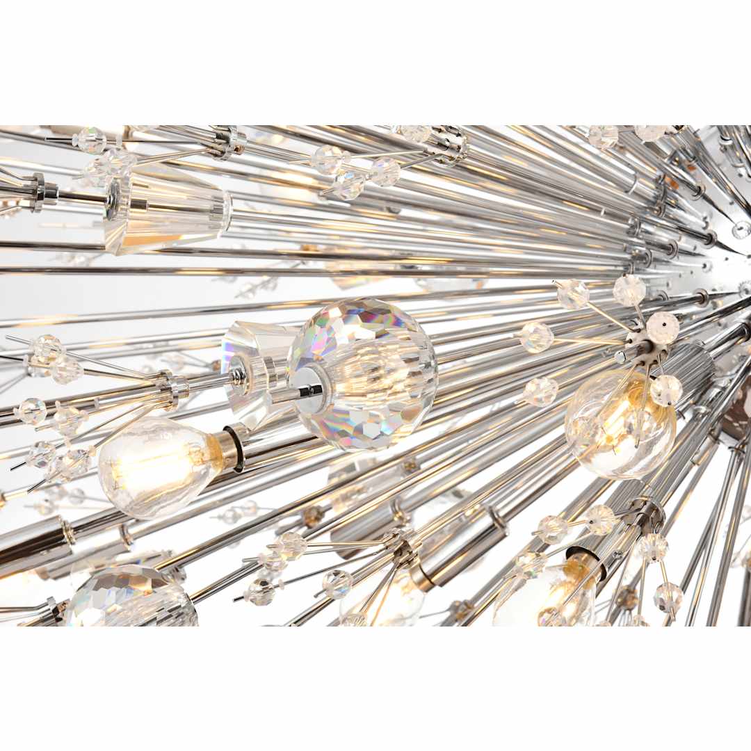 Vera 38 Light 48" Wide Oval Crystal Sputnik Chandelier with Clear Royal Cut Crystals