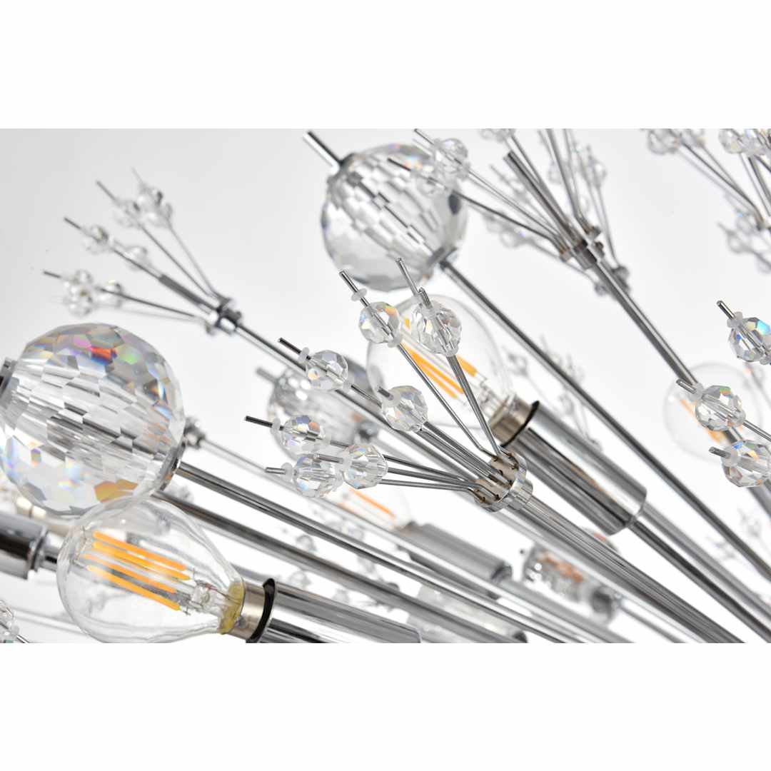 Vera 38 Light 48" Wide Oval Crystal Sputnik Chandelier with Clear Royal Cut Crystals