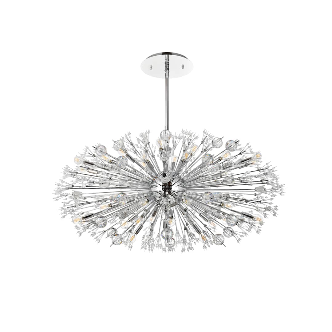 Vera 38 Light 48" Wide Oval Crystal Sputnik Chandelier with Clear Royal Cut Crystals