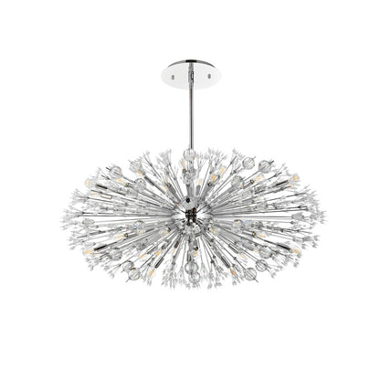 Vera 38 Light 48" Wide Oval Crystal Sputnik Chandelier with Clear Royal Cut Crystals
