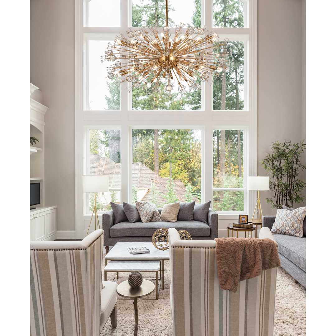 Vera 38 Light 48" Wide Oval Crystal Sputnik Chandelier with Clear Royal Cut Crystals