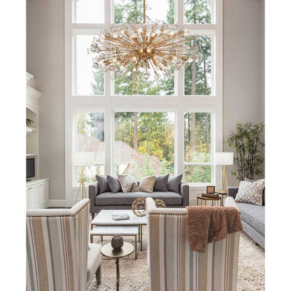 Vera 38 Light 48" Wide Oval Crystal Sputnik Chandelier with Clear Royal Cut Crystals