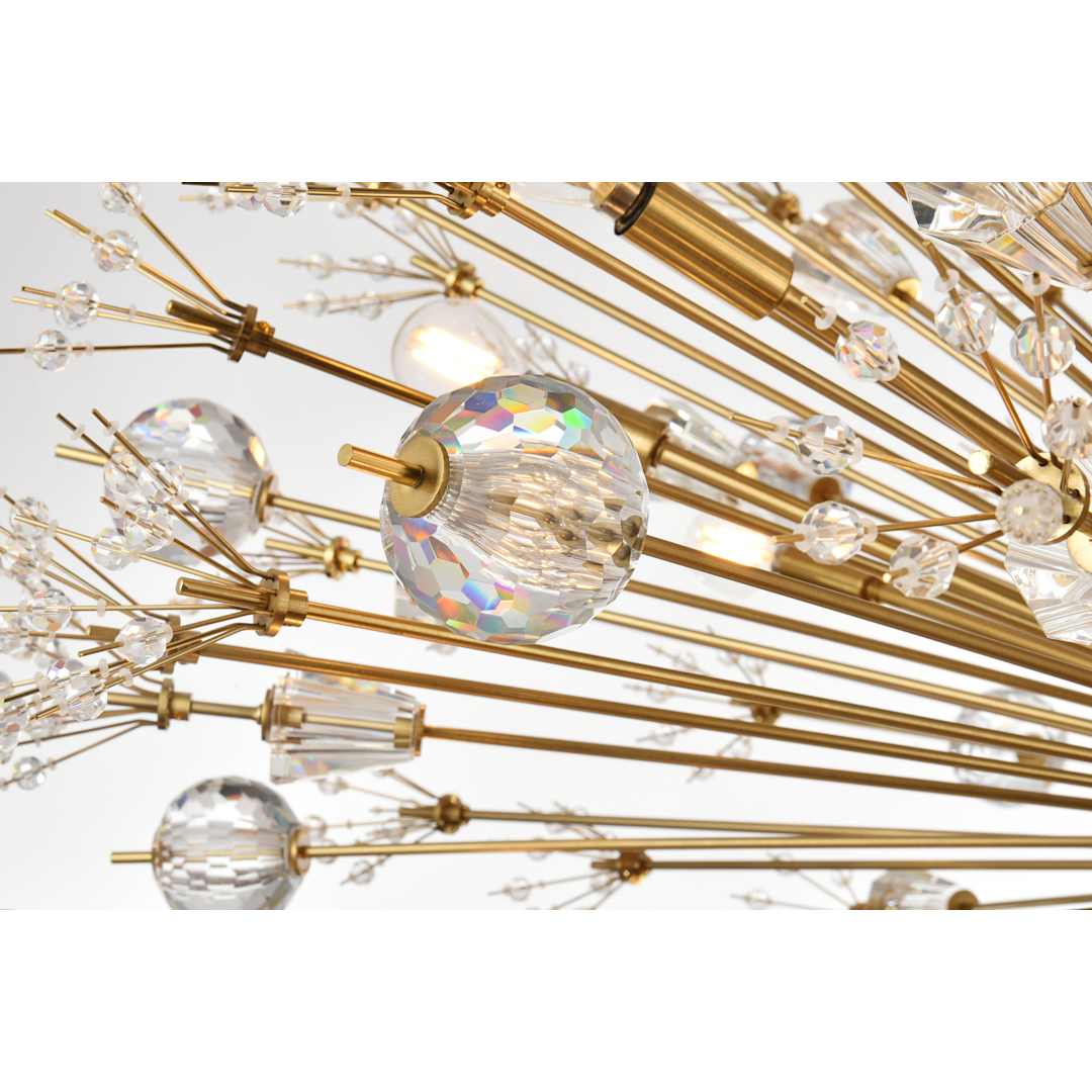 Vera 38 Light 48" Wide Oval Crystal Sputnik Chandelier with Clear Royal Cut Crystals