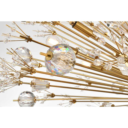Vera 38 Light 48" Wide Oval Crystal Sputnik Chandelier with Clear Royal Cut Crystals