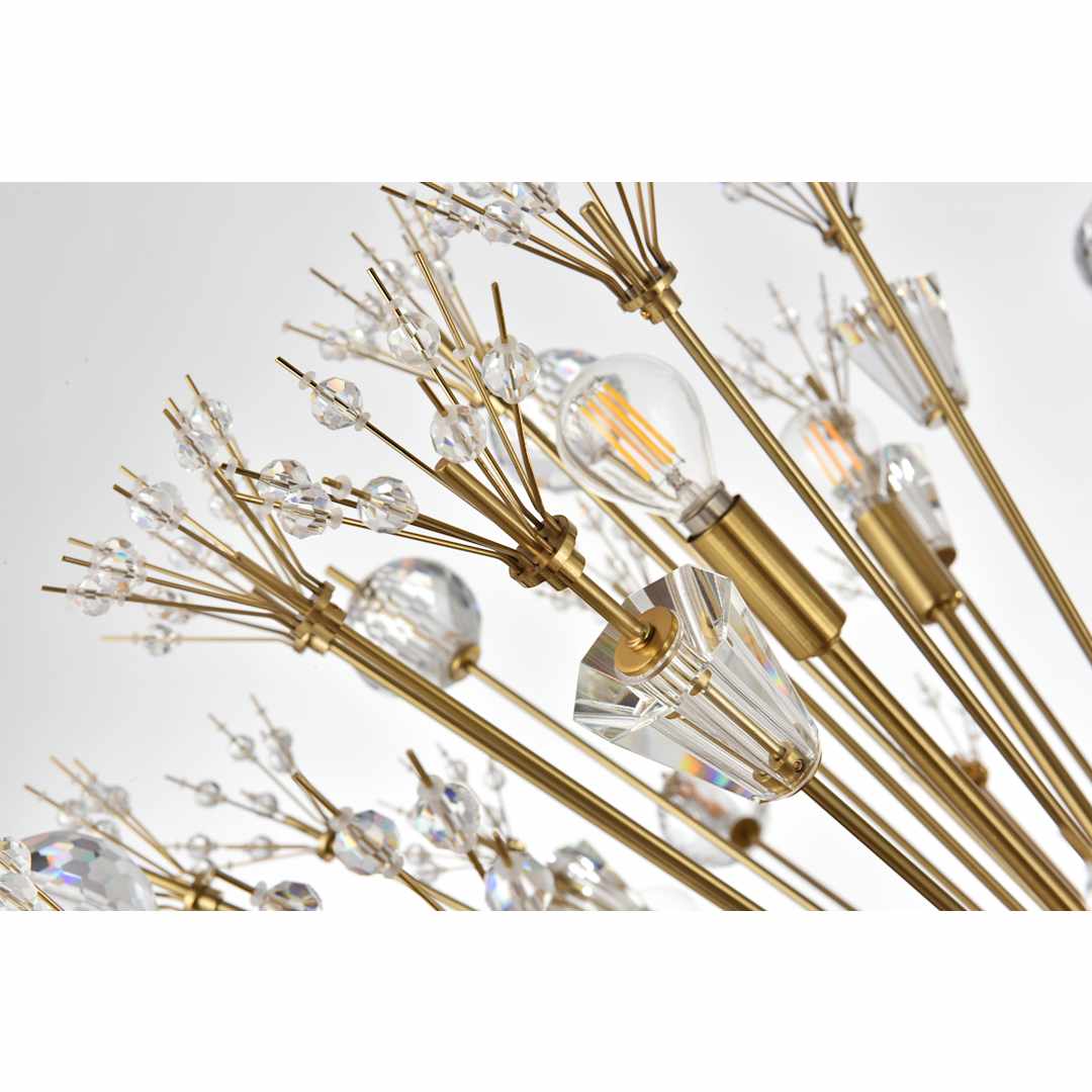 Vera 38 Light 48" Wide Oval Crystal Sputnik Chandelier with Clear Royal Cut Crystals