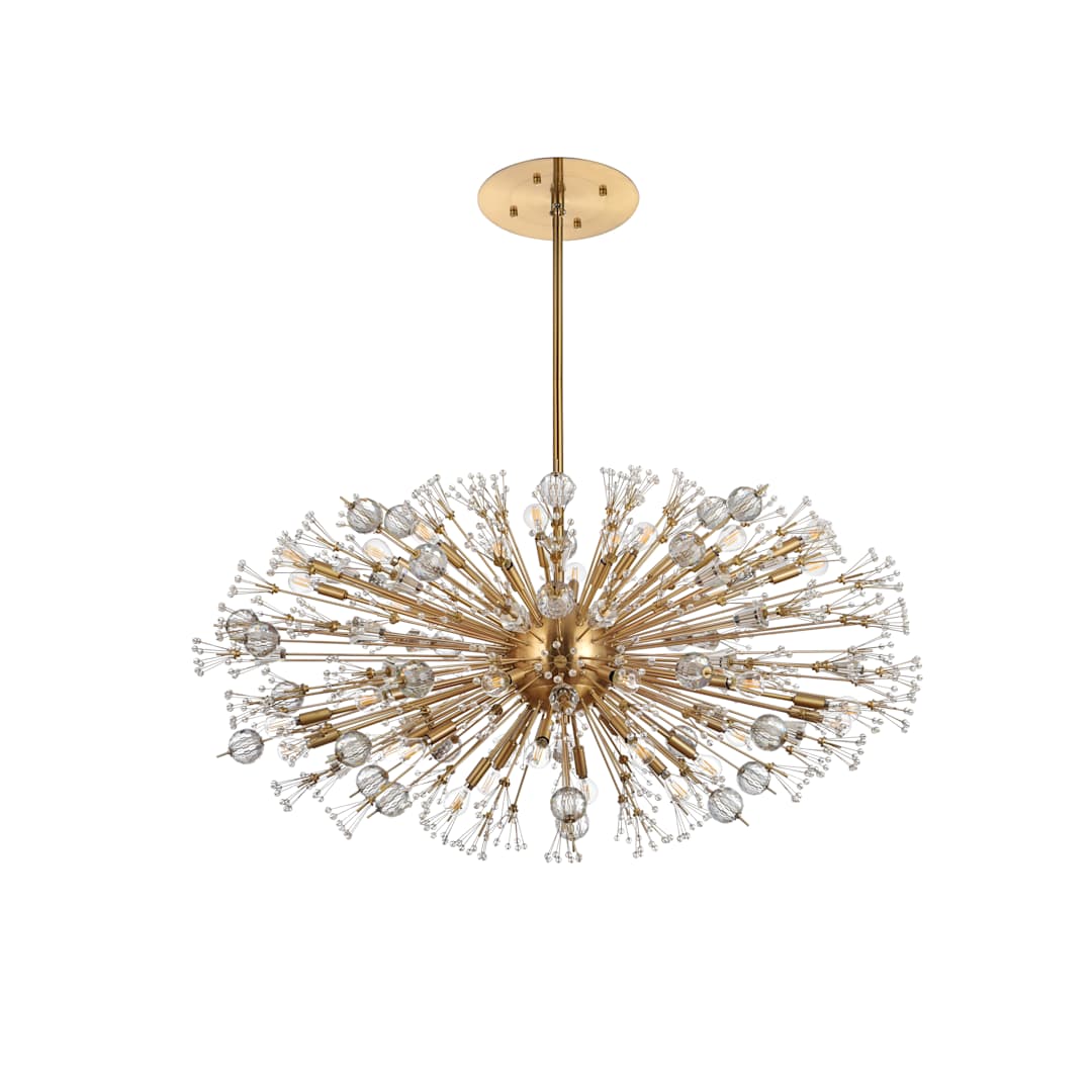 Vera 38 Light 48" Wide Oval Crystal Sputnik Chandelier with Clear Royal Cut Crystals