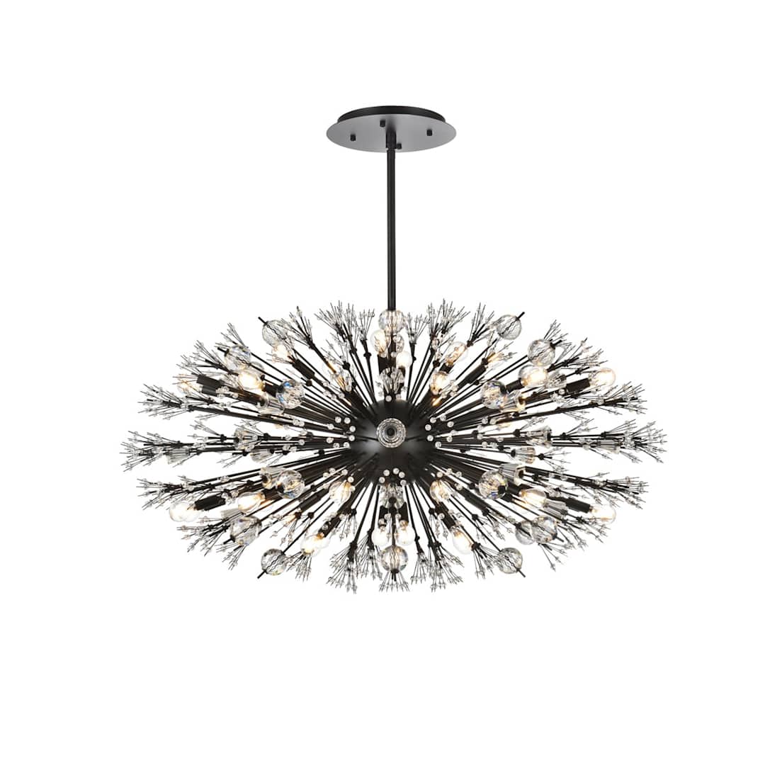 Vera 38 Light 48" Wide Oval Crystal Sputnik Chandelier with Clear Royal Cut Crystals