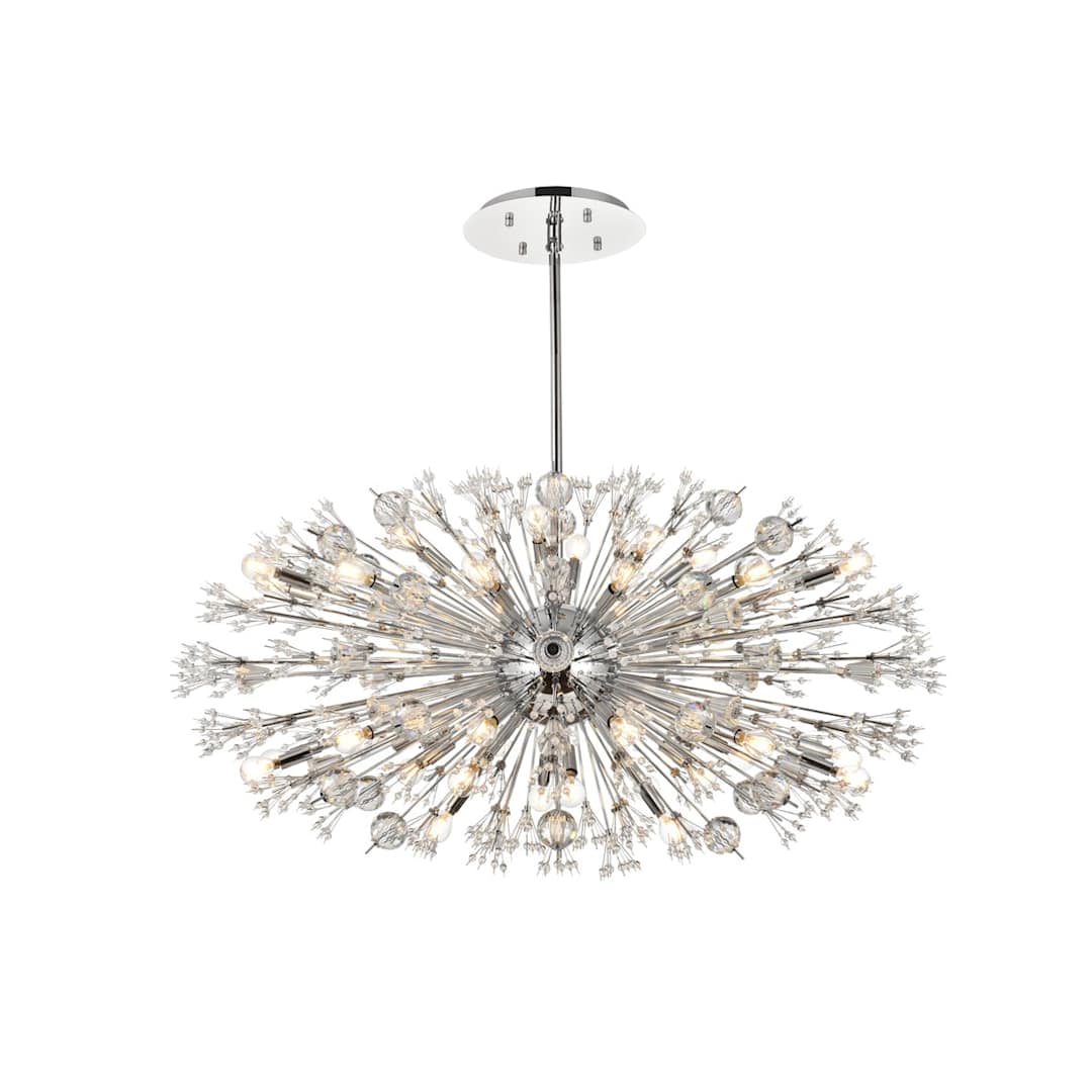 Vera 38 Light 48" Wide Oval Crystal Sputnik Chandelier with Clear Royal Cut Crystals
